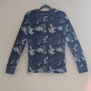 Arizona Jean Company Gray and Black Camo Long Sleeve Tee Sz L